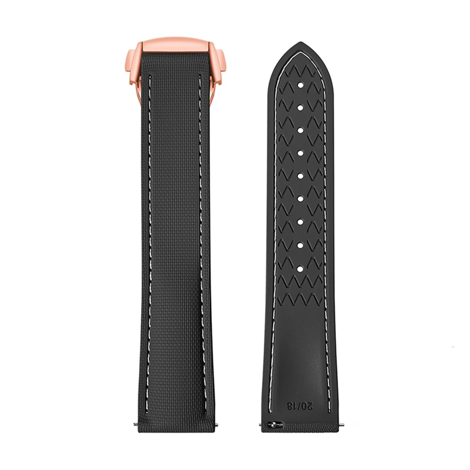 Correa de caucho fluorado compatible con Omega Seamaster 20 mm 21 mm 22 mm Hebilla plegable compatible con Speedmaster Correa de reloj de buceo de liberación rápida compatible con Rolex