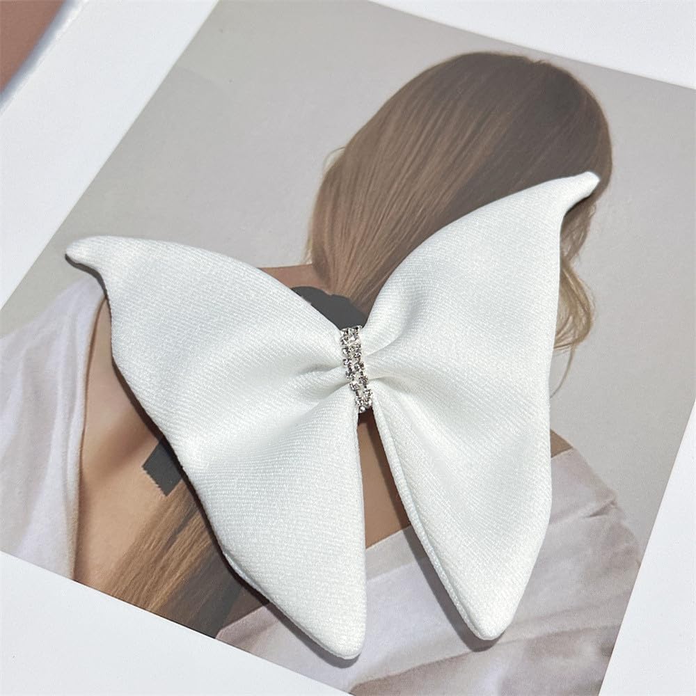 Dainty Fabric Butterfly Brooch Pin for Women Girls Fashion Rhinestone Crystal Large Bowknot Brooches Lapel Corsage Boutonniere Pins Wedding Birthday Holiday Dress Accessories Jewelry Gift image 5