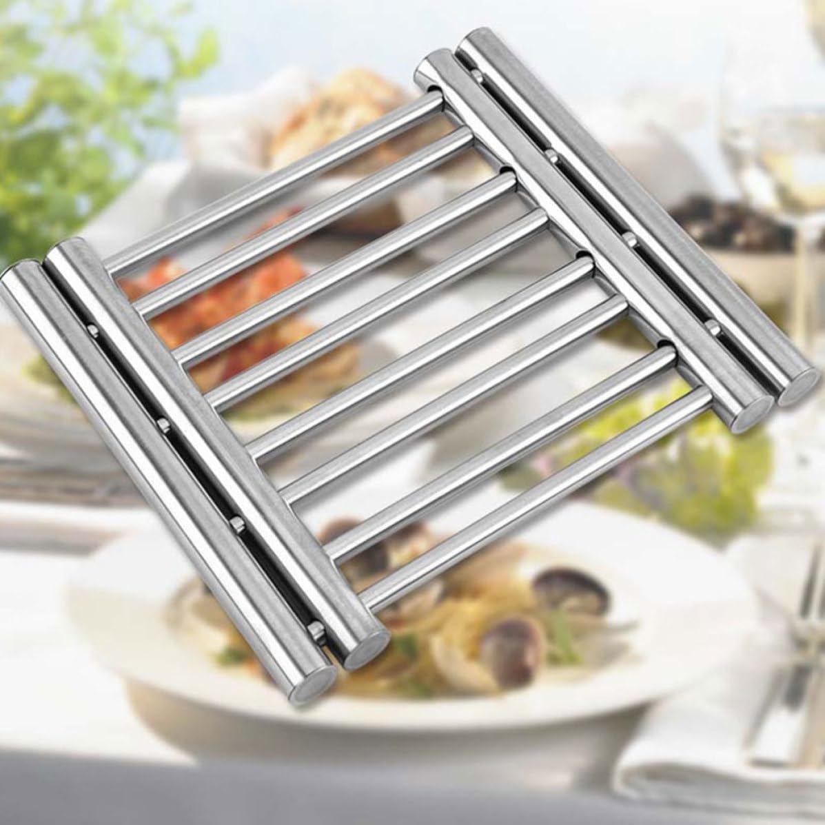 Pot Pads Retractable Stainless Steel for Kitchen Heat Insulation