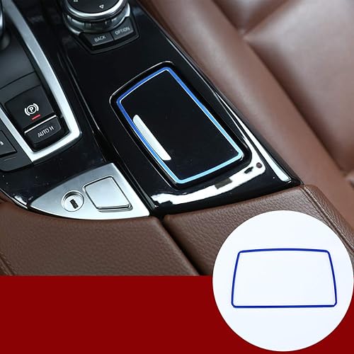 YIWANG - Cubierta de cenicero de aleación de aluminio para BMW Serie 5 F10 F11 2010-2017 accesorios de conducción a la izquierda, Azul