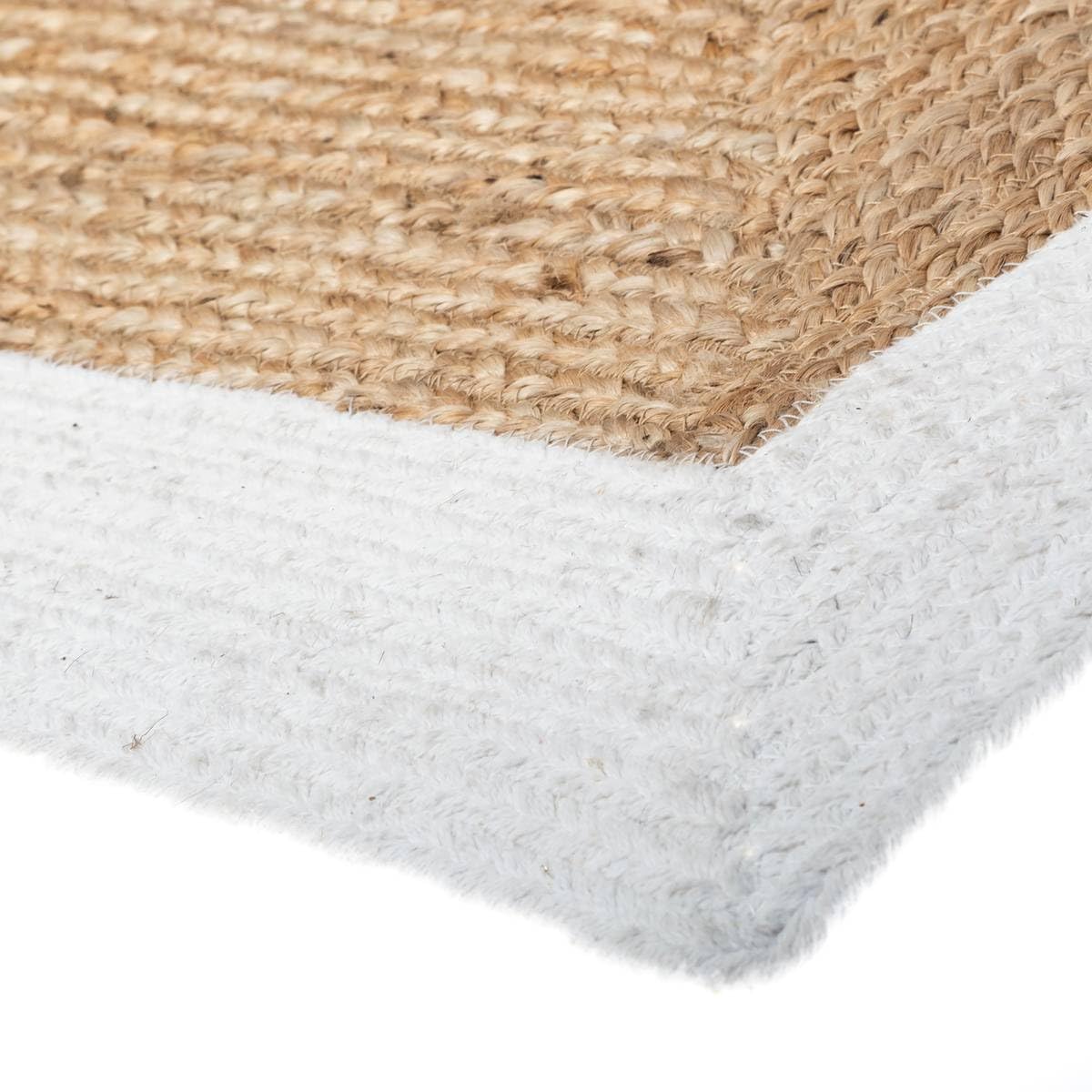 Atmosphera - Alfombra de Yute Borde Blanco 120 x 170 cm