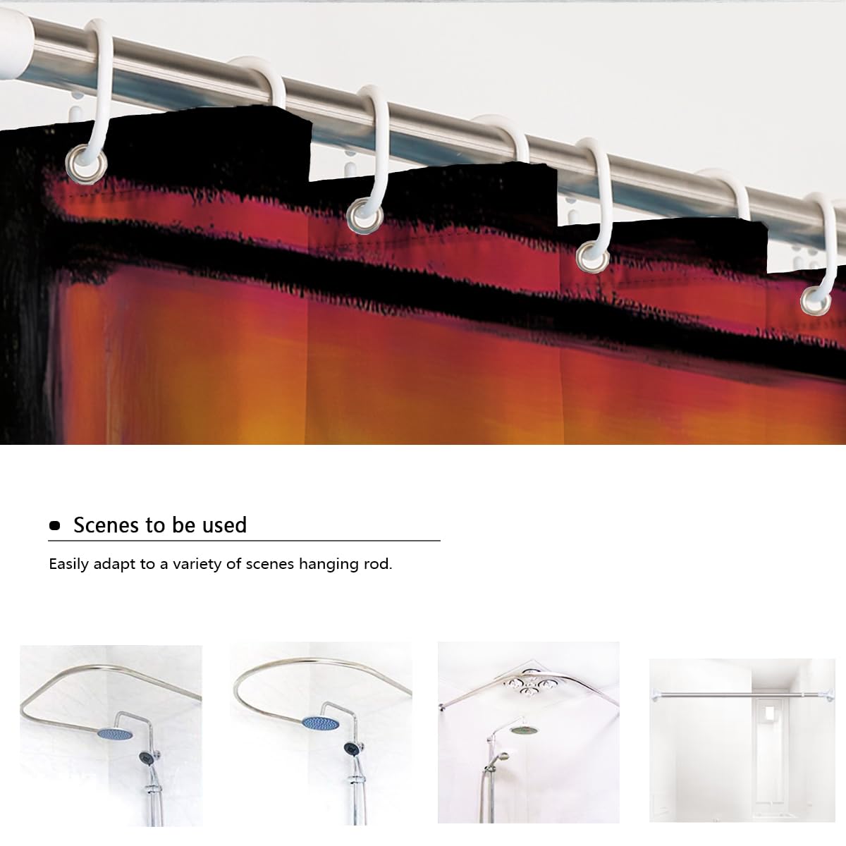 Set astratto di tende doccia da bagno di metà secolo 150x200cm