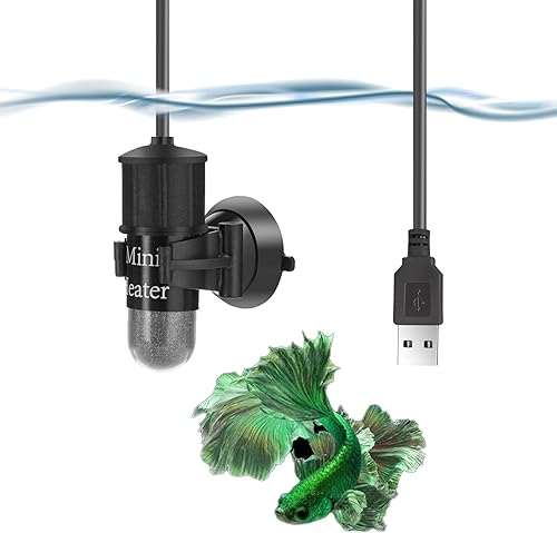 AquaMiracle Calentador de acuario pequeño de 25 W, calentador sumergible para pecera, calentador Betta, fácil funcionamiento con temperatura