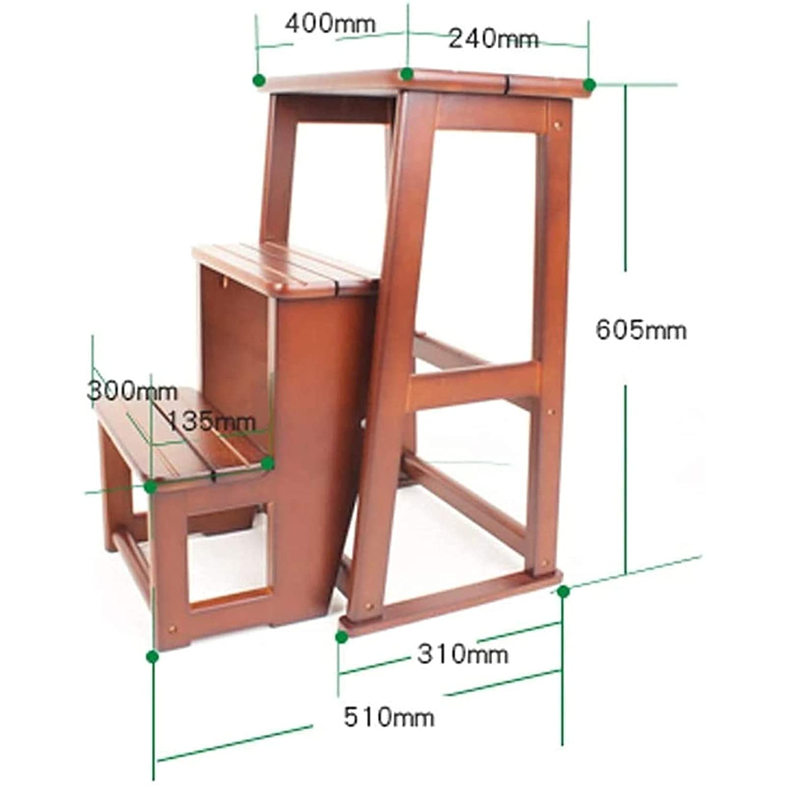 Taburete de Escalera portátil Taburete Familiar Simple - 3 escaleras para Adultos y niños Escalera de Mano Plegable de Madera Taburetes pequeños de Madera Banco de Zapatos portátil