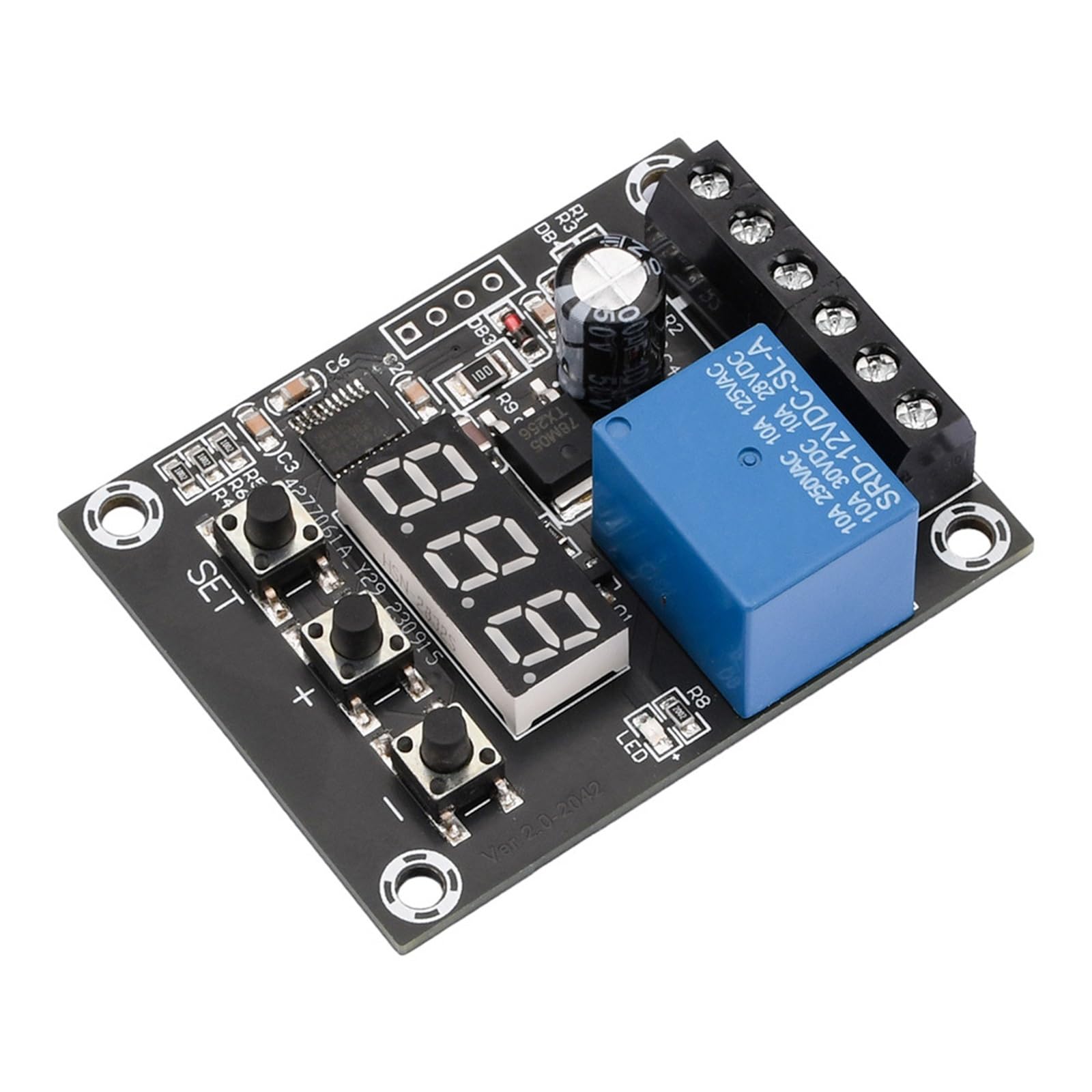 Module de relais de contrôle numérique CC 12V pour détection de tension 0-99,9V