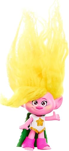 Mattel DreamWorks Trolls Band Together Viva - Muñeca pequeña con traje extraíble y pelo de felpa, juguetes inspirados en la película
