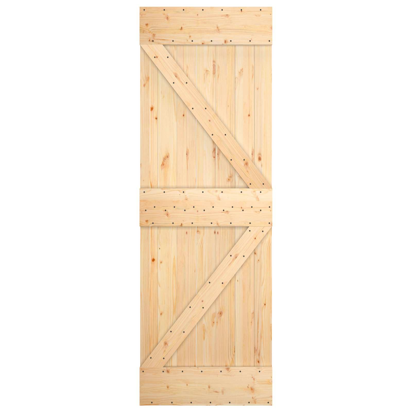 Puerta corredera 70 x 210 cm madera pino y blanco