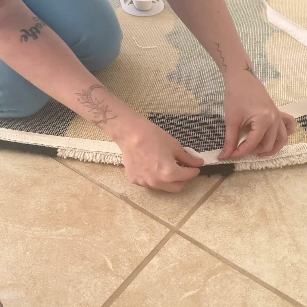 2Inch Cotton Self Adhering Binding Edge Bias Binding Webbing Ribbon for DIY Carpet Rug Repair Craft Sewing 10Yard (Off White with Adhesive)