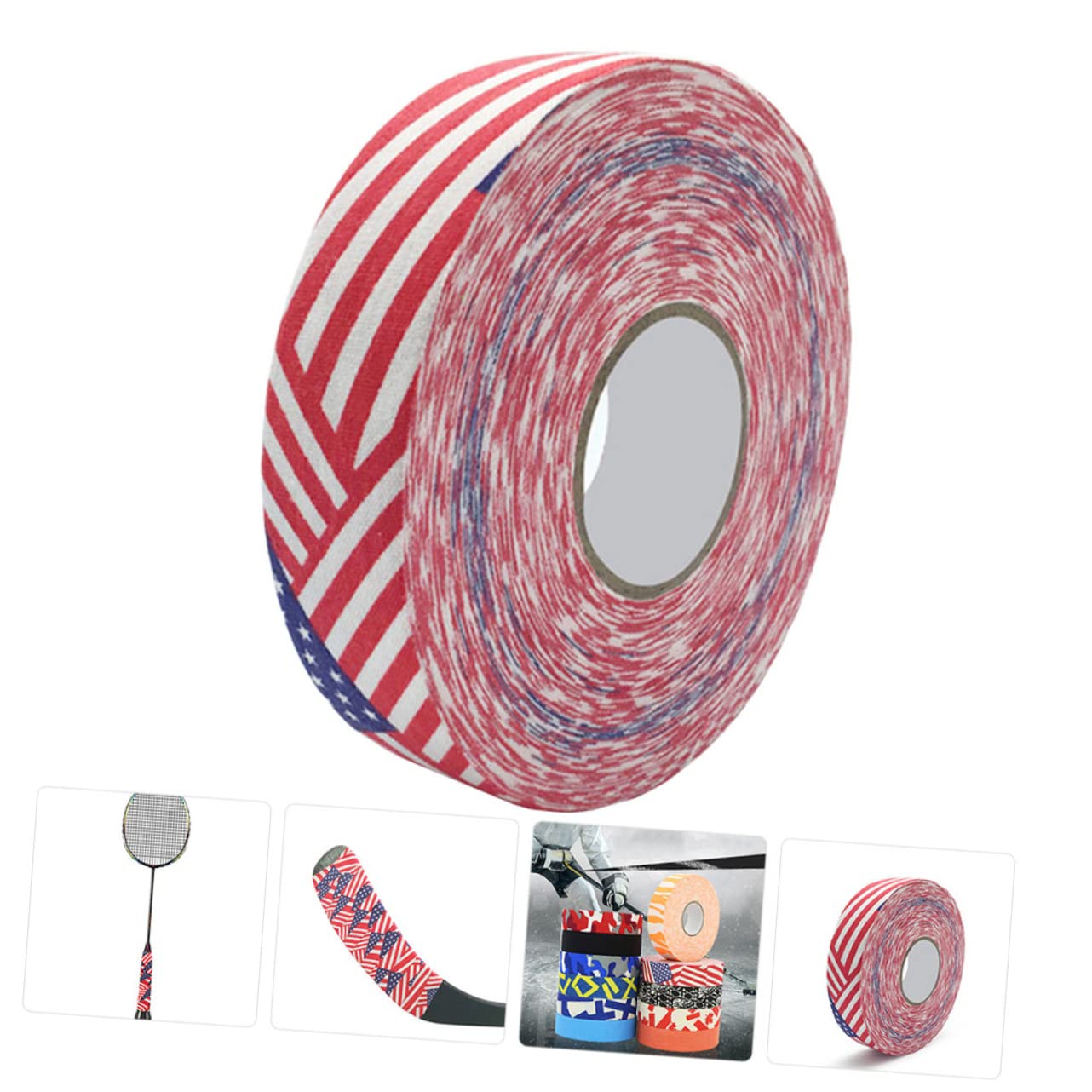 GRIRIW 1Roll Portable Hockey Tape Ice Hockey Racket Sticky Tape Removable Sports Tape for Easy Handling and Grip Lightweight and for Hockey Enthusiasts Star