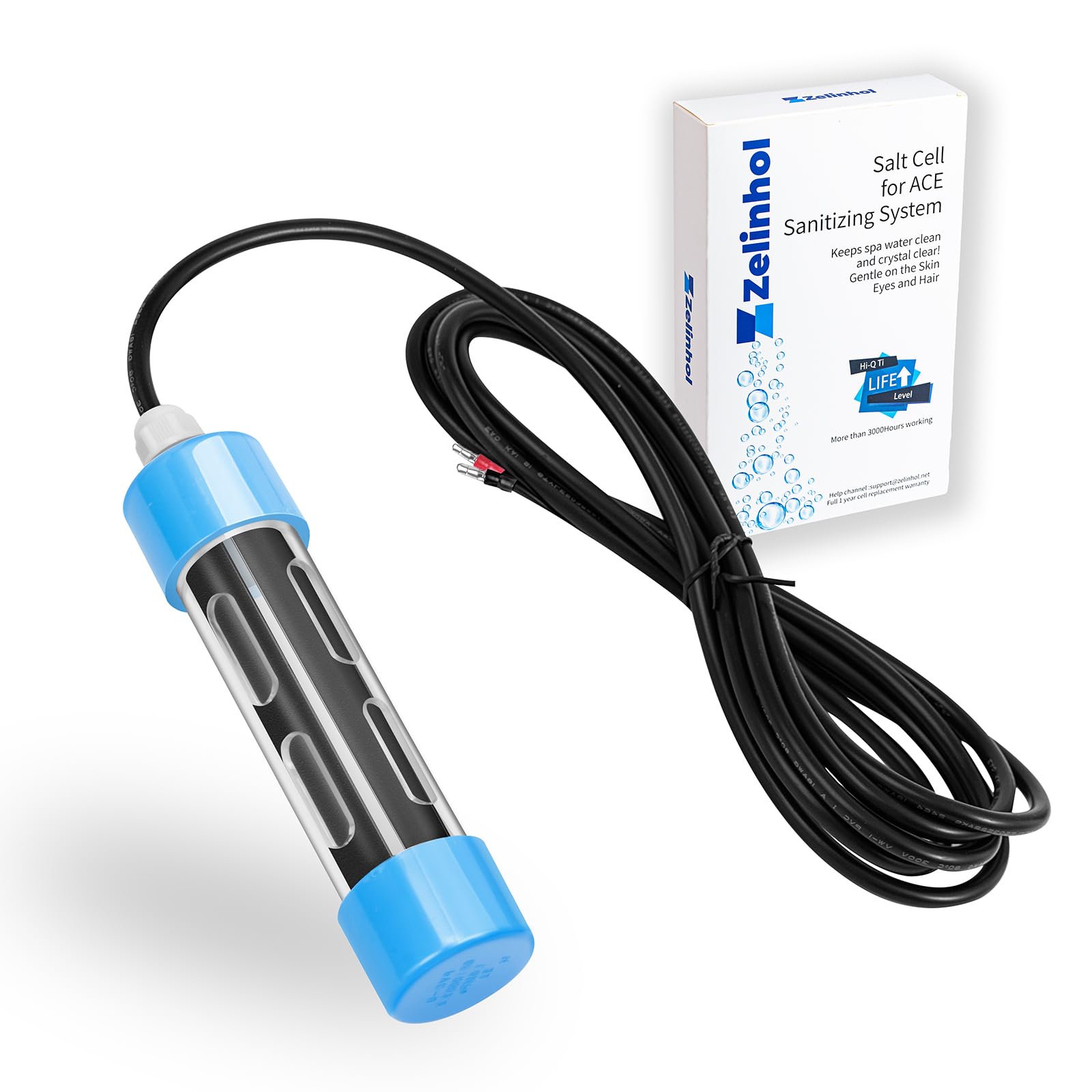 Zelinhol Salt Cell Replacement for ACE® Sanitizing System – Fits All ACE Hot Tubs, Performance Enhanced, Effortless Installation, Premium Spare Part & 1-Year After-Sales Guarantee