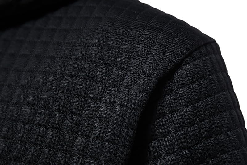 Men's Pullover Hoodies Casual Long Sleeve Hooded Sweatshirts Waffle Drawstring Hoodie with Pockets4