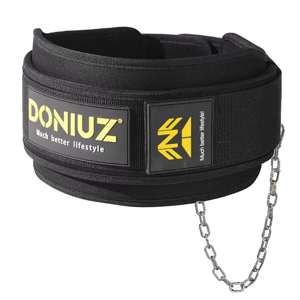 DONIUZ Weight Lifting Belt 2-in-1 Weightlifting & Dip Belt Self-locking Weight Belt With Iron Chain Multi-Functional Lifting Belt, Squat Belt, For Weight Training
