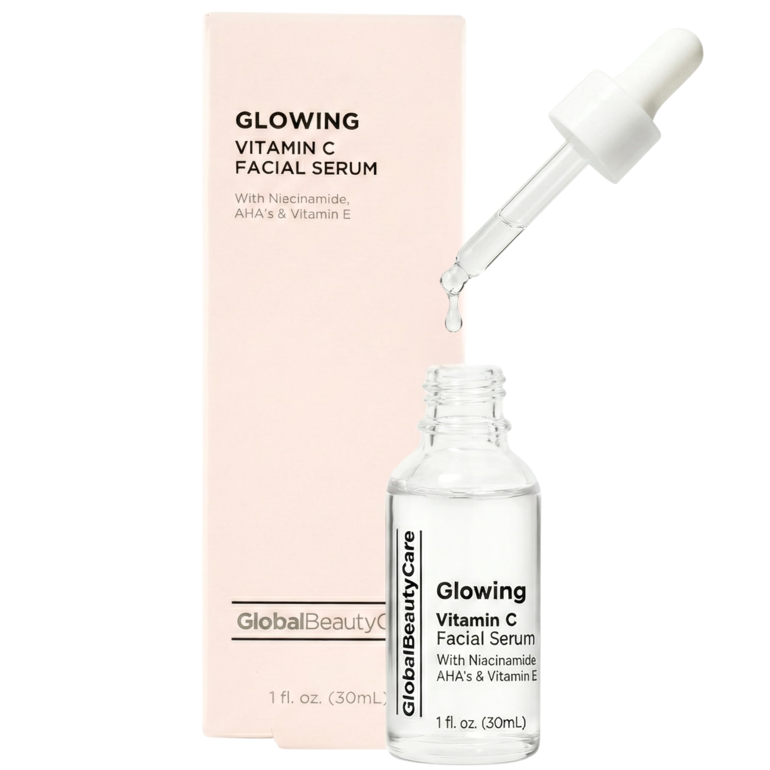 Global Beauty Care Vitamin C - Facial Serum with Niacinamide, AHA & Vitamin E 1fl oz 30ml