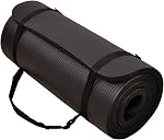 Tapis de yoga BalanceFrom, tapis d'exercice extra épais de 1 po en haute densité, tapis de yoga anti-déchirure avec sangle de transport, adapté à divers exercices de yoga, plusieurs couleurs