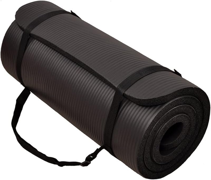 Yoga Mat, 1-Inch Extra Thick High Density Exercise Mat, Anti-Tear Exercise Yoga Mat with Carrying Strap, Suitable for Various Yoga Exercises, Multiple Colors