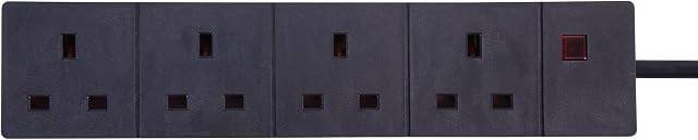 PRO ELEC PELB1522 4 Gang Extension Lead 10m, Black