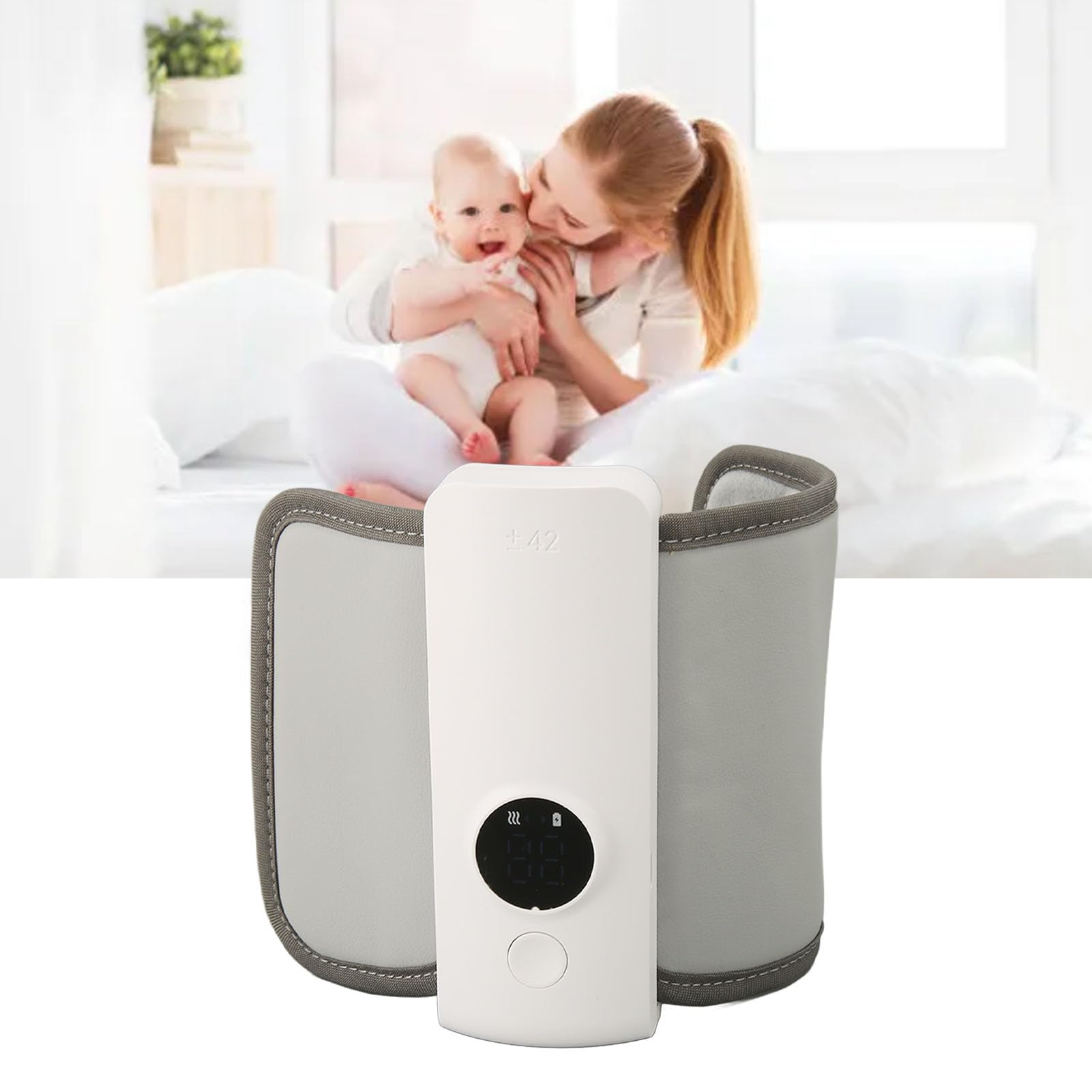 Calientabiberones Portátil, Calientabiberones Inalámbrico Recargable por USB con Pantalla LCD, 6 Ajustes de Temperatura, Calentador Universal de Biberones de Leche Materna