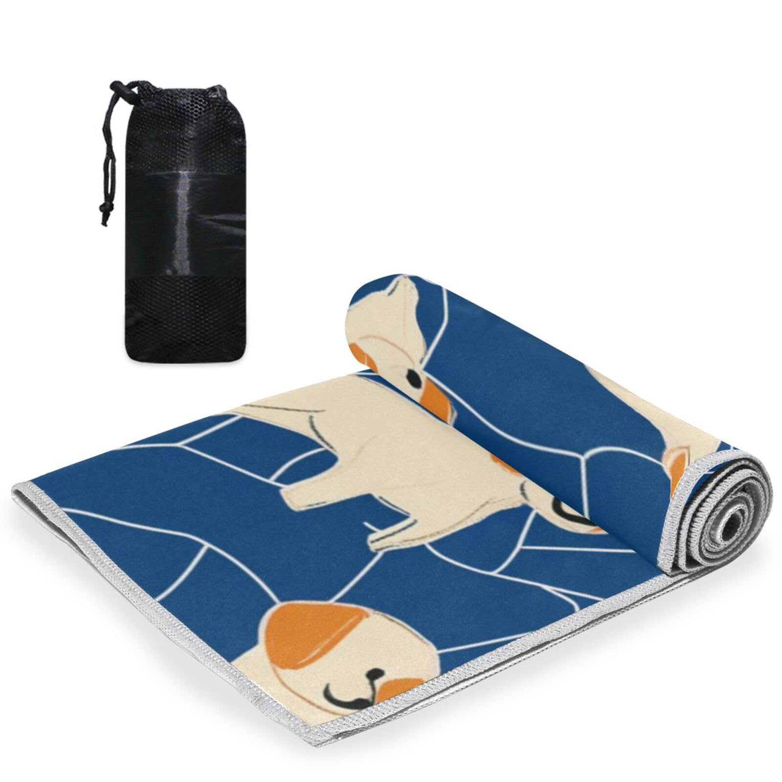 Yoogain Cartoon Cute Dogs Blue Pattern Microfiber Yoga Hand Towels Quick Dry Hand Towel face Cloths washcloths Towels for Gym Sport Hand Towel 30