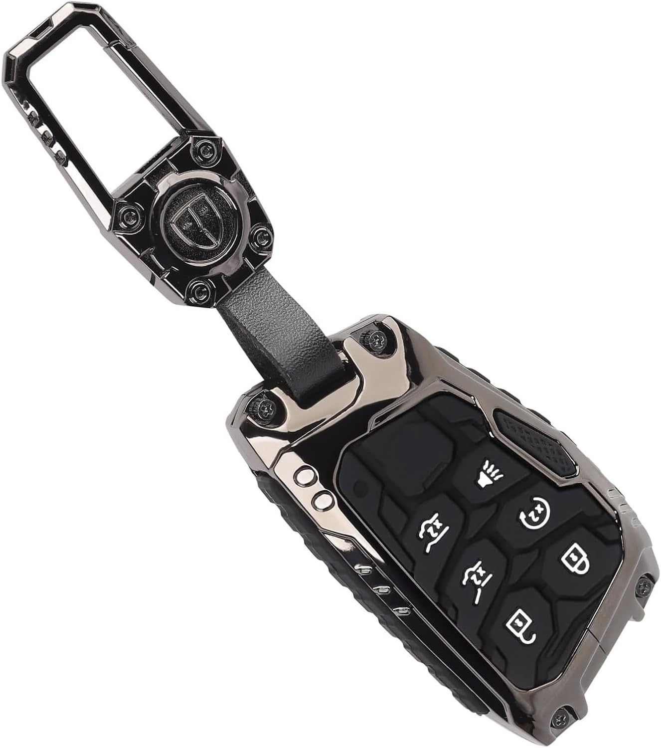 Key Fob Cover Case Protector Keychain Accessories Key Protecte Cover Compatible with Jeep Wrangler JK JKU 2007-2018/Compass 2008-2016/Patriot 2011-2016 (RXZER33)