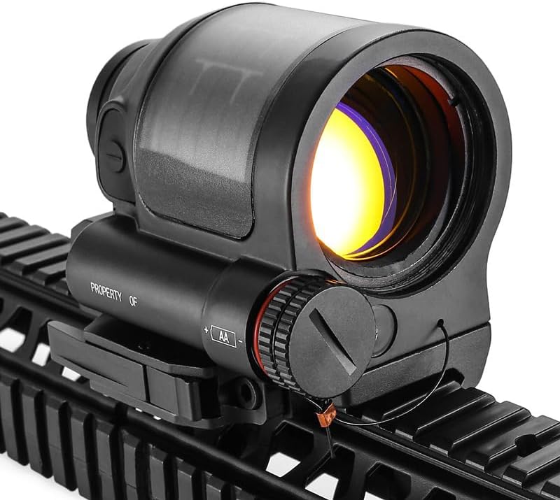 Optic Red Dot Sealed Sight Solar Power System，Holographic Reflex Scope Collimator with QD Quick Release/Detach Integrate Mount Base，1x38mm Wide Field View，Fits for Standard 20mm Pic Rail Mounting