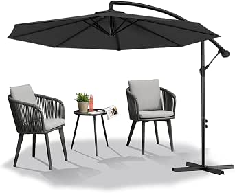 Froadp Ampelschirme mit Kurbel Alu Sonnenschirme Höhenverstellbar Balkonschirm UV40+ Sonnenschutz Windfest Gartenschrime Wasserdichte Marktschirm