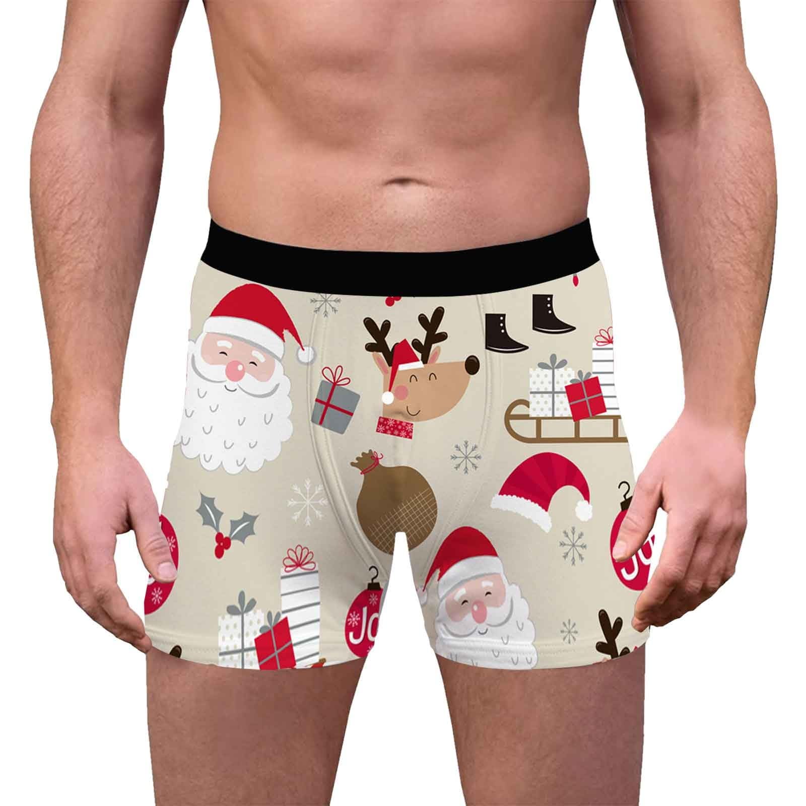 Weihnachten Boxershorts Herren Lustig Druck Weihnachts Unterhosen Leicht Bequeme Boxer Weich Luftig Retroshorts Mode Trend Unterhose Männer Weihnachts Geschenke