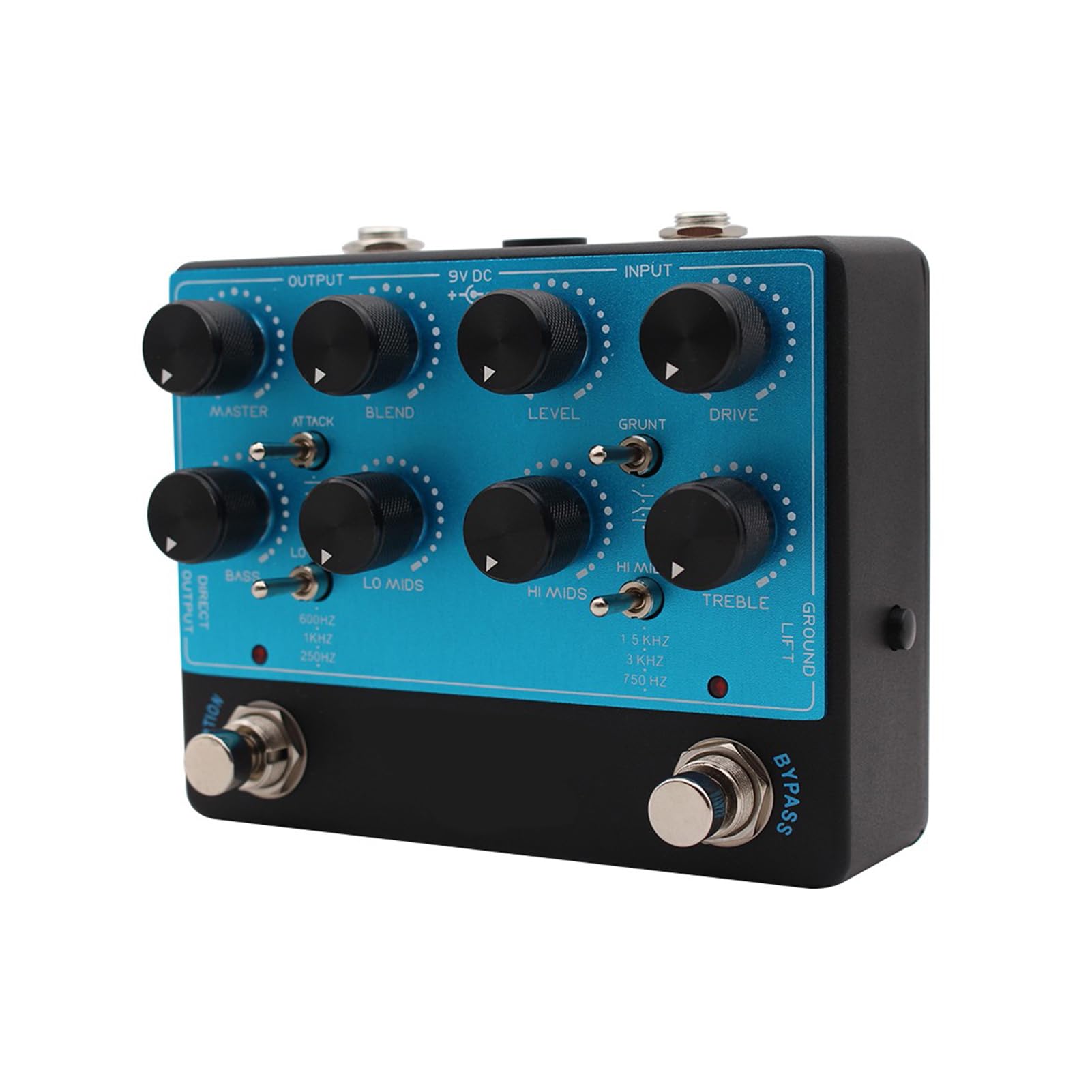 Generic Pedale Preamplificatore per Basso EQ a 4 Bande con Uscita DI Bilanciata e Funzione Overdrive per Musicisti Professionisti 1 unità