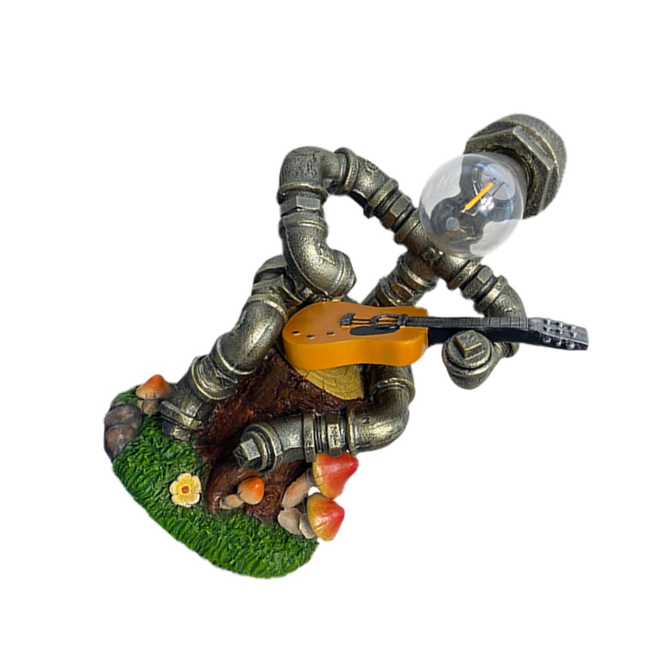 BESTonZON Solarlampe Roboter-statue Aus Kunststoff Garten-dekoration Roboter-ornament Kunststoff-figur Für Außenbereich Solarleuchte Für Rasen