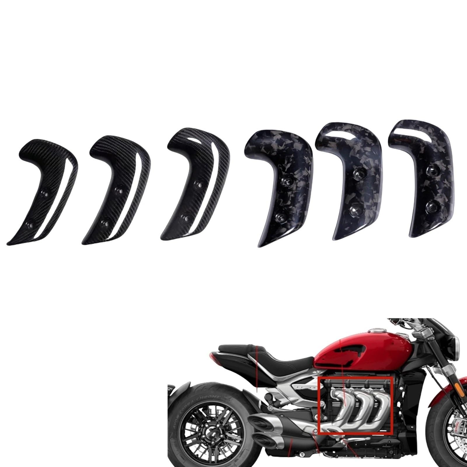 Osłona termiczna Pasuje do motocykla do Triumph Rocket III 2020-2021 z włókna węglowego, osłona termiczna, osłona boczna wydechu, wykończenie owiewki Osłona termiczna motocykla(Forged Carbon Fiber)