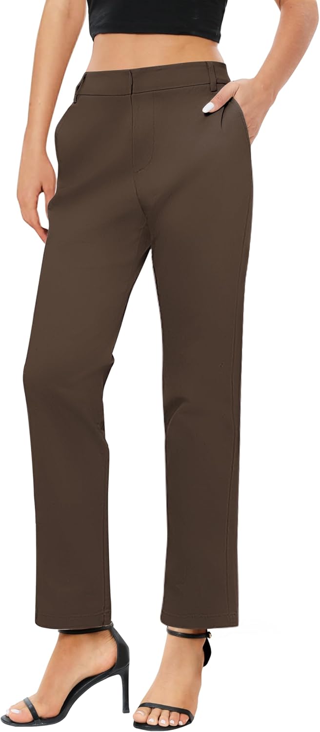 Urban CoCo Women's Elastic Waisted Work Pants Business Casual Office Pants Trousers with Pockets - Image 4