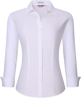 Alex Vando Womens Bamboo Button Down Wrinkle Free Bsusiness Casual Shirt