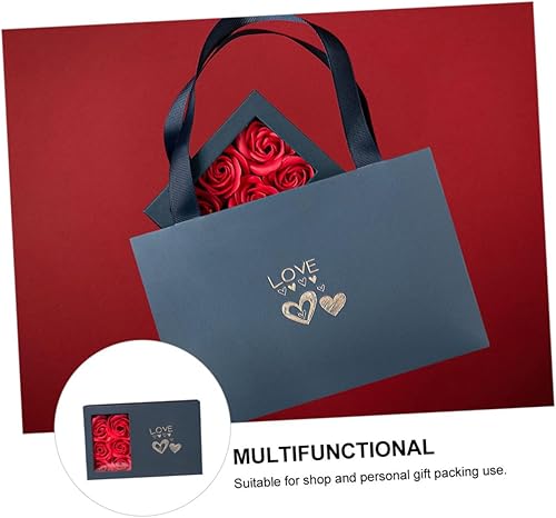 Vista 3 de LIFKOME Caja de embalaje de caja de joyería anillo de rosa eterna para sus bolsas de regalo de joyería bolsa de regalo de flores joyería de mano