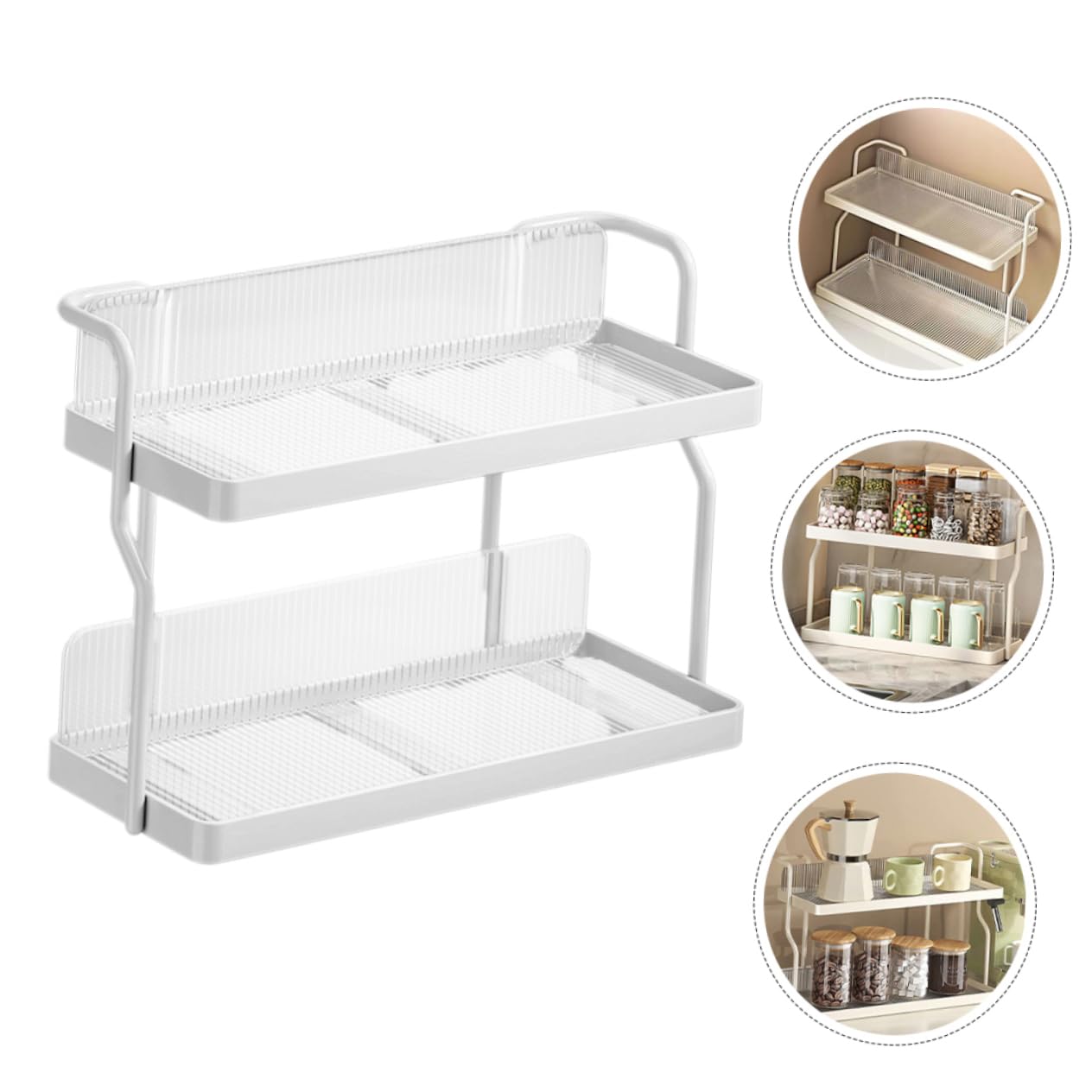 iplusmile Contenitori Spezie Per Cucina Barattoli Da Mobile Organizer Mensola Supporto Appoggio Per Oggetti Facile Accesso e Visibilità