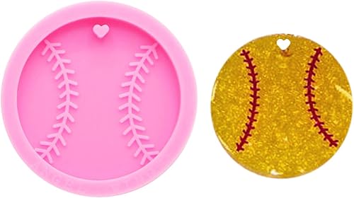 Molde de silicona de béisbol súper brillante, moldes de resina para llavero, moldes de resina de silicona, moldes de epoxi con forma de bola redonda