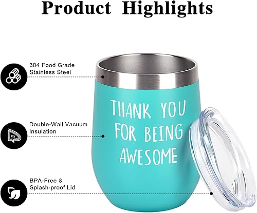 Miniatura 2 de Gtmileo Regalos de agradecimiento paquete de 8 vasos de vino con aislamiento de acero inoxidable regalos de agradecimiento de cumpleaños de Navidad