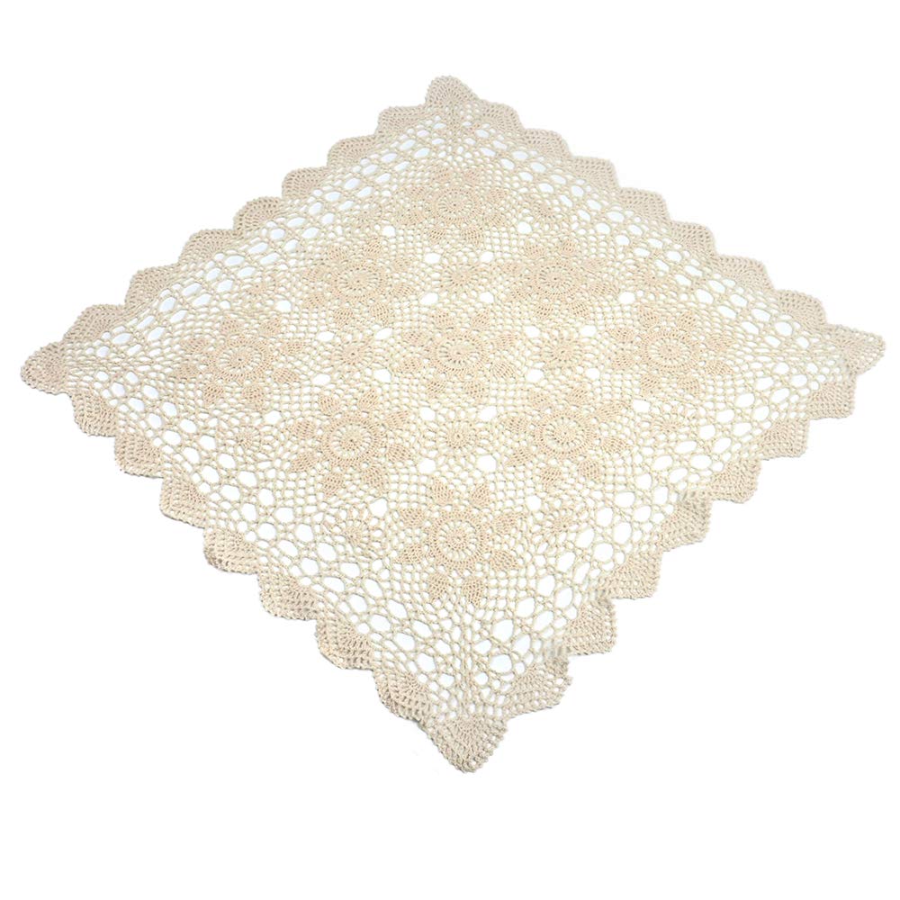 Yizunnu Sets De Table En Coton, Faits Main, Crochetés, Carrés, 50 X 50 Cm ( Beige
