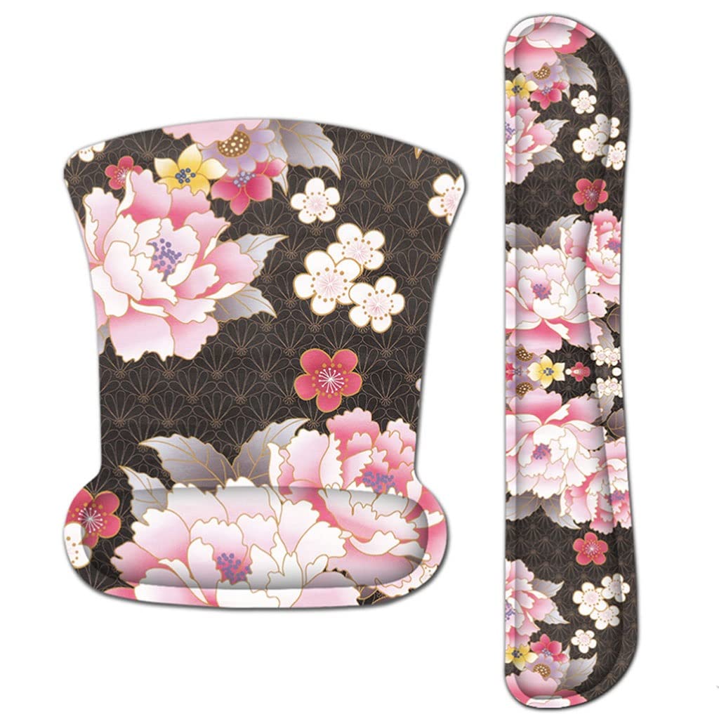 Pad Wrist Rest Keyboard and Silica Gel Support with Memory Foam D