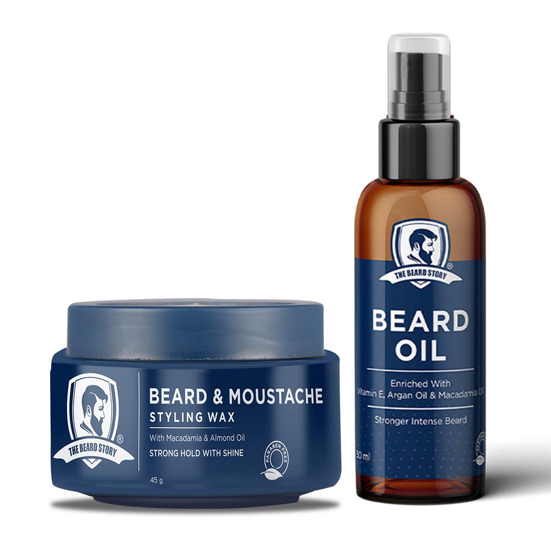 The Beard StoryBeard Oil- 50 Ml, Protect & Care Beard Styling Wax-45 G, 100% Hold, 100% Shine, Pack Of 2
