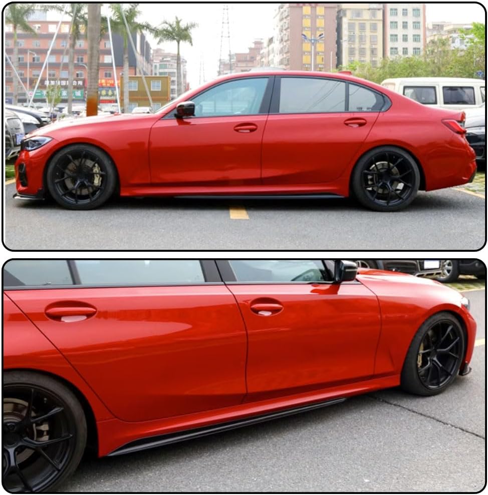MCARCAR KIT ABS Gloss Black Side Skirts fits for BMW G20 3 Series 330i M Sport Bumper M-Tech 2023-2024 Under Door Rocker Panels Valance Extension Lip actory Outlet