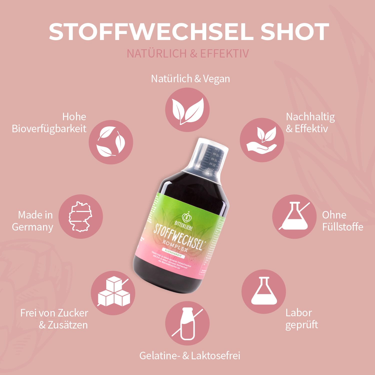 BitterLiebe Stoffwechsel * Shot - Mariendistel Artischocke Löwenzahn und L Carnitin zum Stoffwechsel beschleunigen * - Stoffwechselkur * mit Zink, Cholin und Bitterstoffe