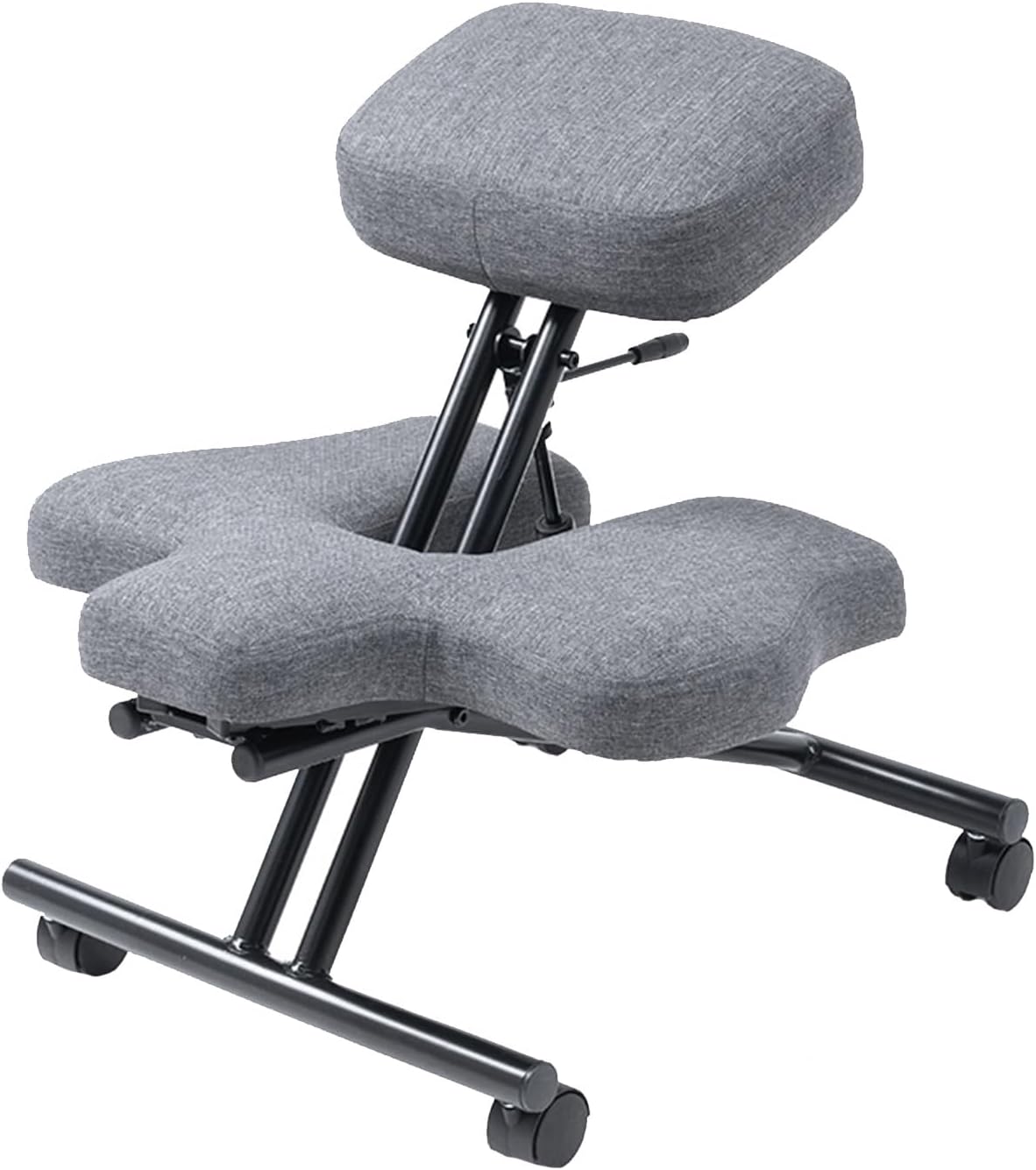 Kneeling Desk Chair,Linen Cushion-Office Desk Stool,with 4 Casters and Height Adjustable,for Posture and Leg Circulation
