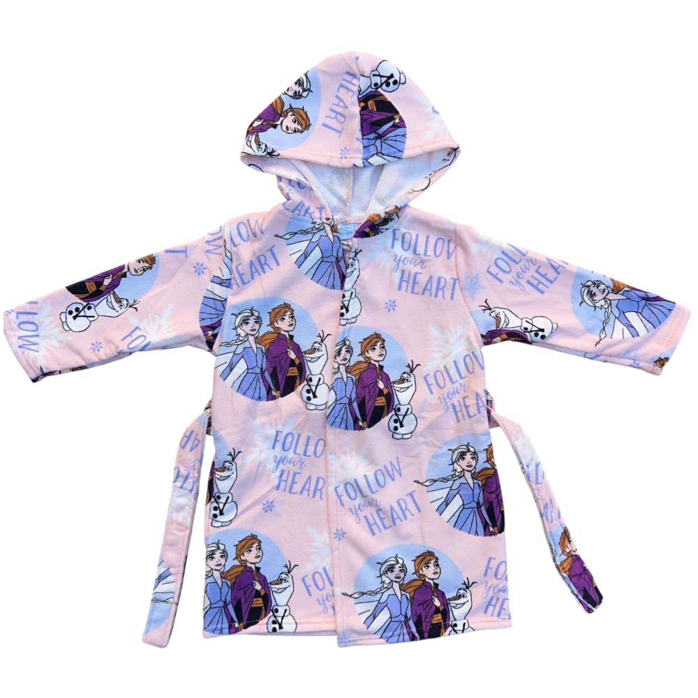 Accappatoio bambina Frozen Disney in microfibra 100% Poliestere con cappuccio e tasche asciugatura rapida ideale per bagno piscina mare