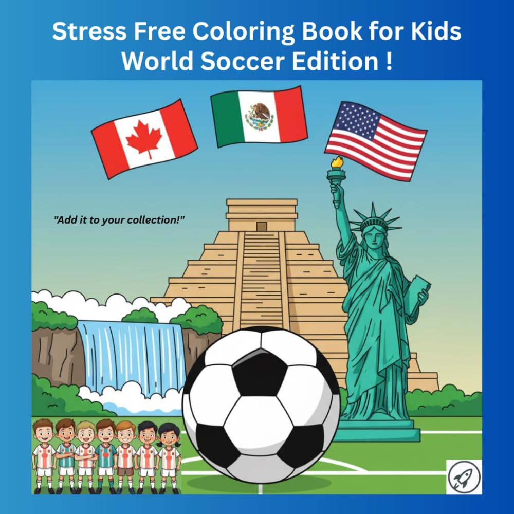 World Soccer Stress Free Coloring Book for Kids