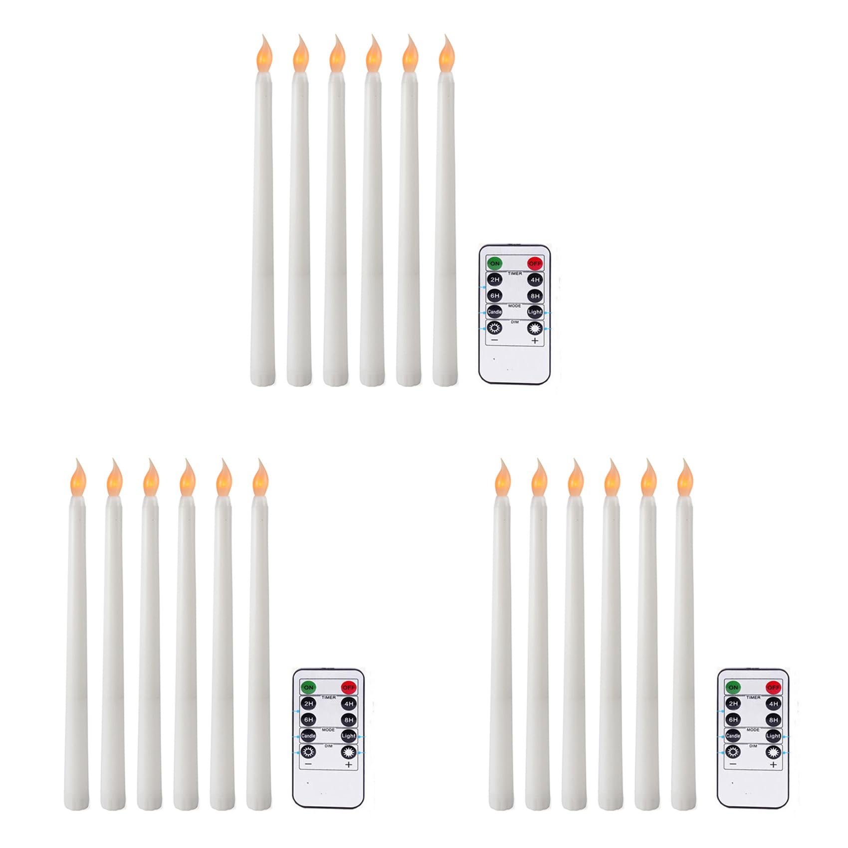 Hndhbfgrt 18Pcs Flameless Taper Candles Flickering with 10-Key Remote Timer, Battery Operated LED Candlesticks Window Candles