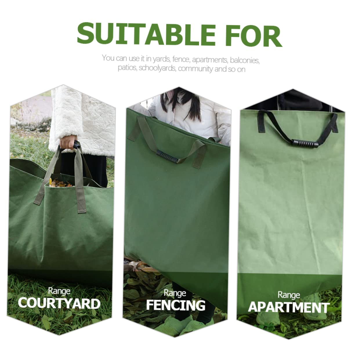 SUPVOX Sacco Da Giardino Con Manici Riutilizzabile Per Rifiuti Da Giardino Contenitore Per Foglie Secchio Per Spazzatura e Trasportare