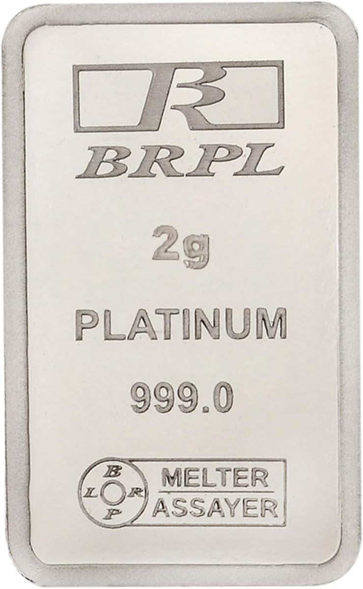 Bangalore Refinery 999 Purity Gram 2 g Platinum Bar/Coin