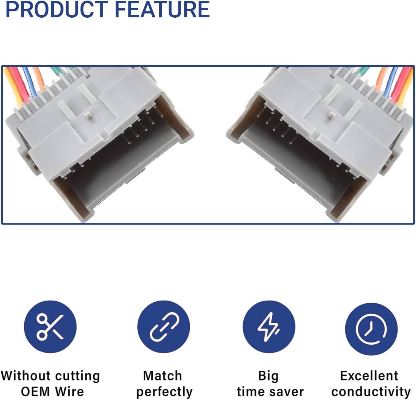 Car Radio Wiring Harness Adapter, Stereo Wiring Harness Replacement, Audio Modification Pigtail Connector Plug, Compatible with GMC Savana Hummer Buick