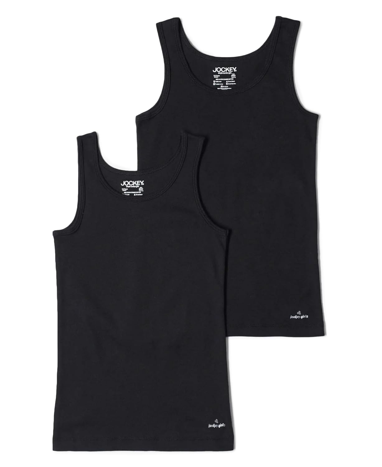 Jockey SG02 Girl’s Super Combed Cotton Rib Regular Fit Solid Tank Top (Pack of 2) Jockey SG02 Girl’s Super Combed Cotton Rib Regular Fit Solid Tank Top (Pack of 2)