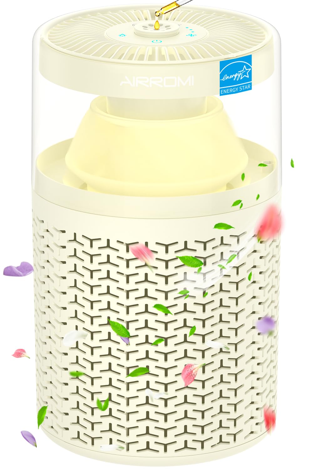 AIRROMI Pet Air Purifier for Home Bedroom HEPA Activated Carbon Filter Removes Pet Dander Odor Allergies Smoke Hair