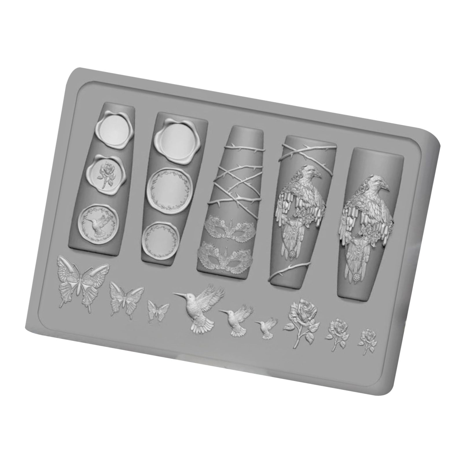 Moules à ongles en silicone souple et adaptable pour manucure créative
